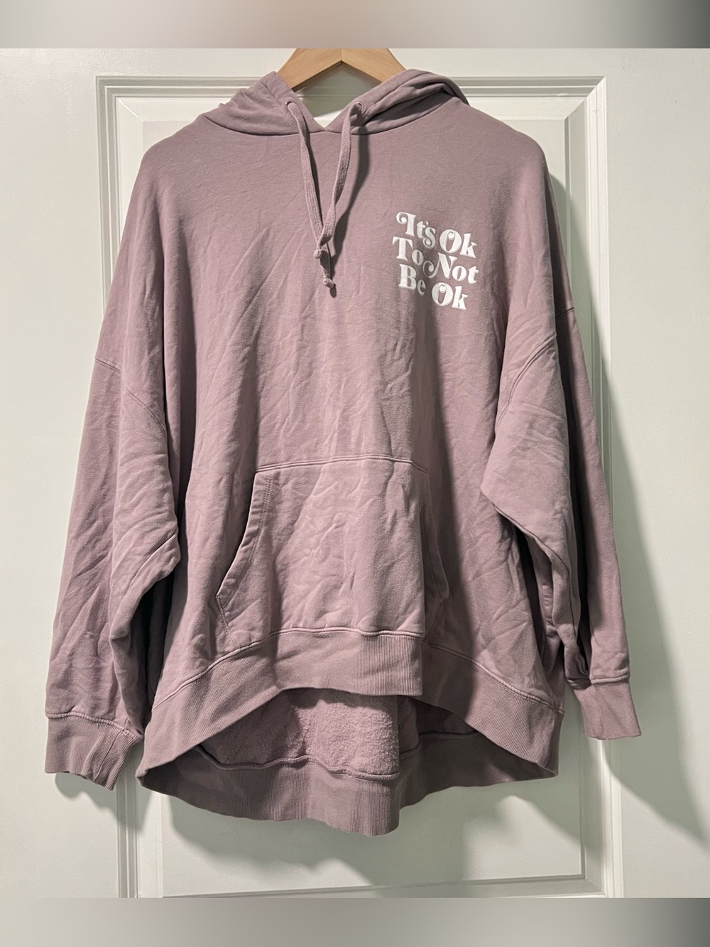 Torrid Women’s Cozy Fleece Graphic Hoodie Mauve “It’s Ok To Not Be OK” Size 2